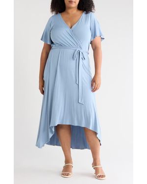 WEST K Solid High/Low Dress - Blue