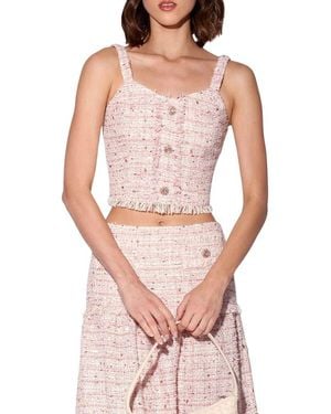 Walter Baker Aria Tweed Crop Top - Pink