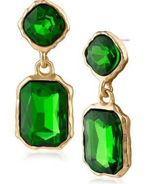 Jardin Organic Framed Crystal Drop Earrings - Green