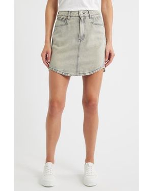 BOSS Curved Hem Denim Skirt - Green