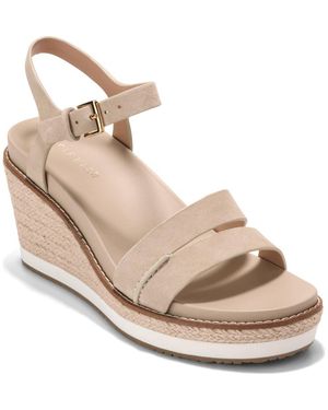 Cole Haan Ronnie Cloudfeel Espadrille Platform Wedge Sandal - Metallic