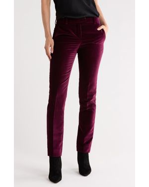 Longchamp Slim Fit Velvet Pants - Red