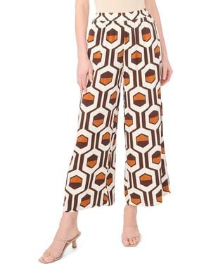 Halogen® Geo Print Wide Leg Pants - White