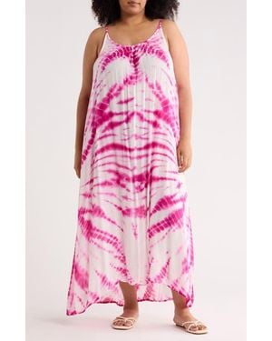Boho Me Tie Dye Cover-Up Dress - Pink