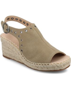 Journee Collection Crisie Espadrille Wedge Sandal - Metallic