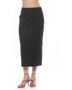 Alexia Admor Ginni Stretch Cotton Midi Skirt - Black