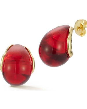 Sphera Milano Resin Hoop Earrings - Red