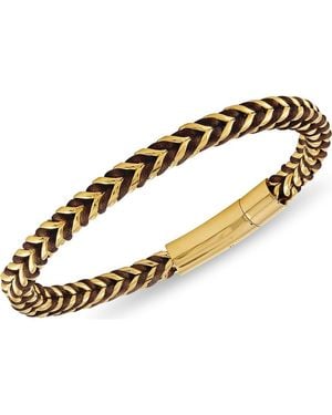 Esquire Stainless Steel Woven Cord Bracelet - Metallic