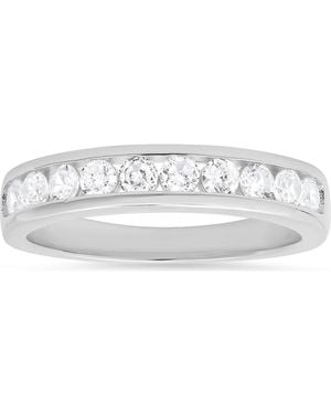 Queen Jewels Sterling Channel Set Cubic Zirconia Ring - White