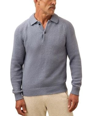Faherty Heirloom Organic Cotton Polo Sweater - Gray