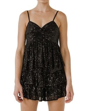 Endless Rose Sequin Camisole - Black