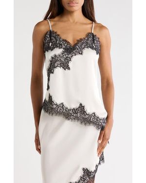 Leith Asymmetric Lace Trim Camisole - White