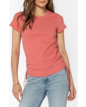 Velvet Heart Clemons Side Ruched T-Shirt - Red