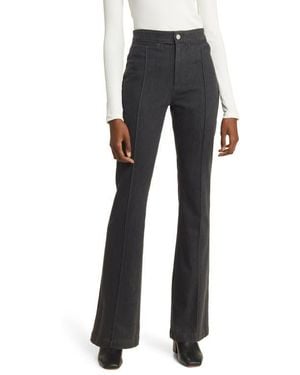 AG Jeans Anisten Tailored Pintuck High Waist Stretch Flare Jeans - Gray
