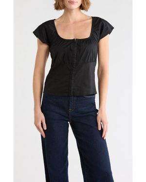 Vigoss Fitted Milkmaid Top - Black