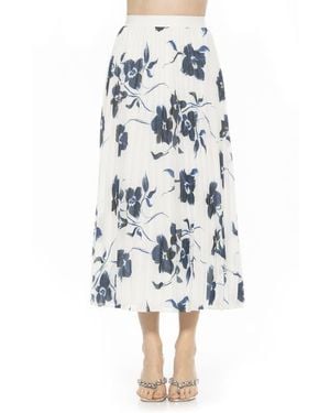 Alexia Admor Kesia Midi Chiffon Pleated Skirt - White