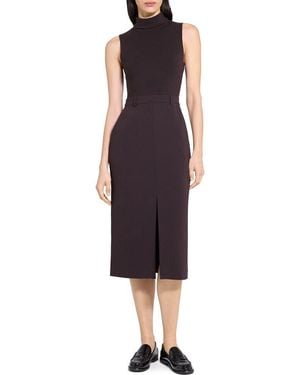 Theory Sleeveless Turtleneck Midi Dress - Purple