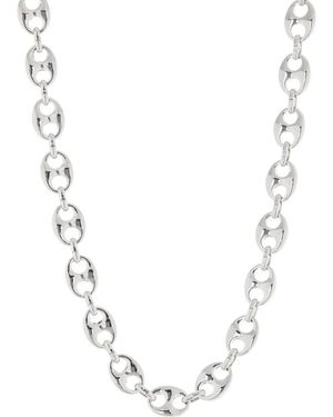 Juvell 18K Plate Puffed Mariner Chain Necklace - Blue