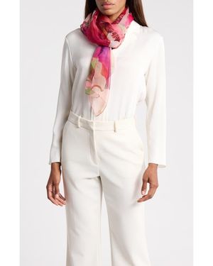 Vince Camuto Ombre Floral Square Scarf - White