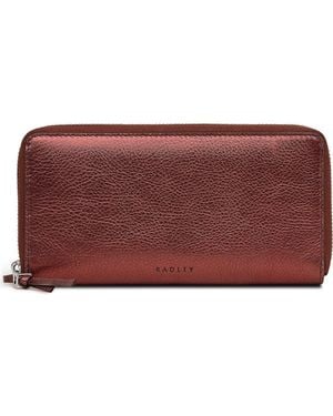 Radley Large Carlton Close Metallic Clutch - Red