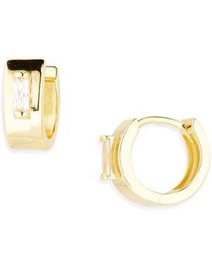 Argento Vivo Cubic Zirconia Wide Huggie Hoop Earrings - Metallic