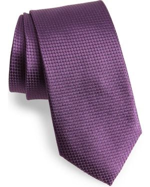 Duchamp Textured Jacquard Silk Tie - Purple