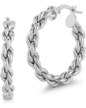 Sphera Milano Rope Chain Hoop Earrings - Metallic