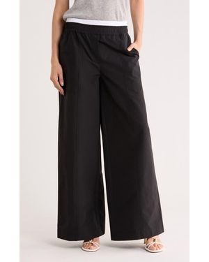Jonathan Simkhai Olly Double Waistband Wide Leg Pants - Black