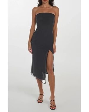 Bebe Powermesh Strapless Midi Dress - Black