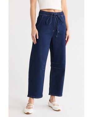 Vigoss Pull-On Barrel Leg Jeans - Blue