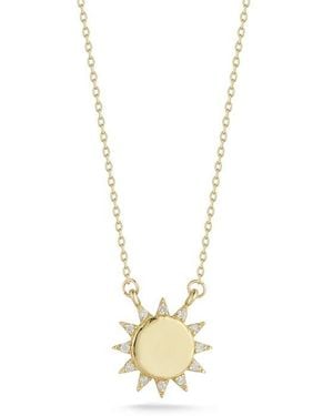Ember Fine Jewelry 14K Diamond Sun Pendant Necklace - Metallic