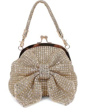 BERNESS Rhinestone Embellished Bow Handbag - Metallic