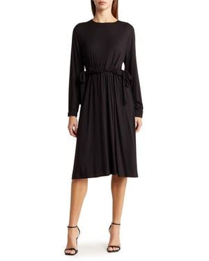Go Couture Stretch Modal Long Sleeve Dress - Black