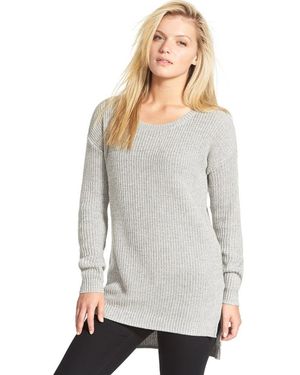 BP. Textured Knit Pullover - Gray