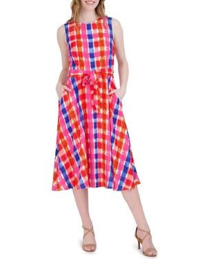 Julia Jordan Sleeveless Tie Waist Midi Dress - Red