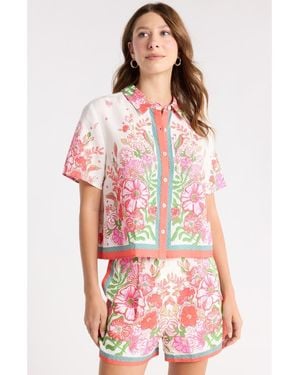 1901 Short Sleeve Floral Camp Shirt - Red