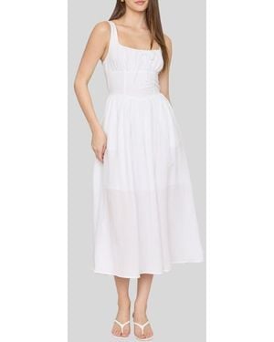 Blu Pepper Bow Fit & Flare Midi Sundress - White