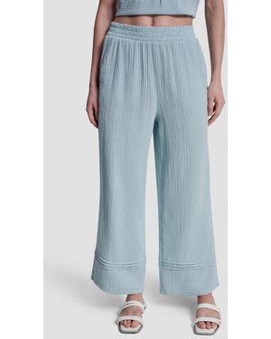 DKNY Cotton Gauze Pull-On Pants - Blue