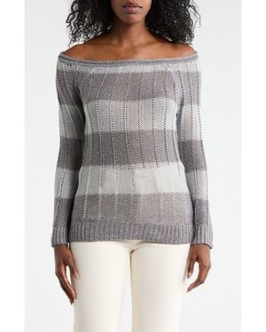 Forgotten Grace Stripe Long Sleeve Top - Gray