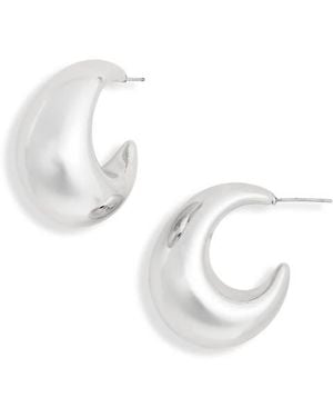 Leith Puffy Hoop Earrings - White