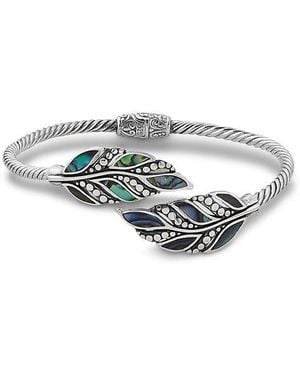 Samuel B. Sterling Abalone Leaf Hinged Bracelet - Gray