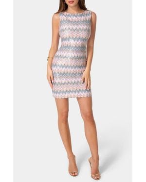Bebe Zigzag Print Body-Con Minidress - Red