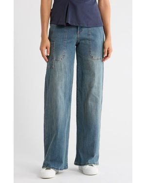 Democracy High Waist Porkchop Wide Leg Jeans - Green