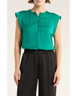 Rag & Bone Maple Cap Sleeve Satin Top - Green