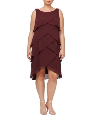 Sl Fashions Tiered Sleeveless Sheath Dress