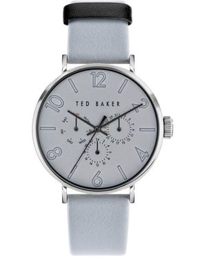 Ted Baker Phylipa Gents Multifunction Leather Strap Watch, 41Mm - Gray