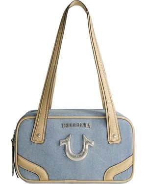 True Religion Logo Bowling Satchel Bag - Blue