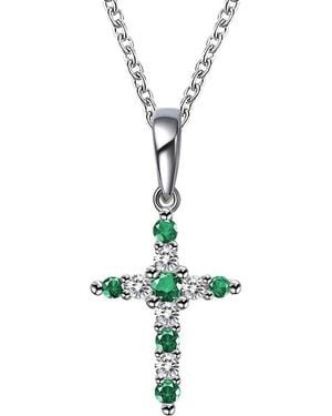 Lafonn Birthstone Cross Pendant Necklace - Green
