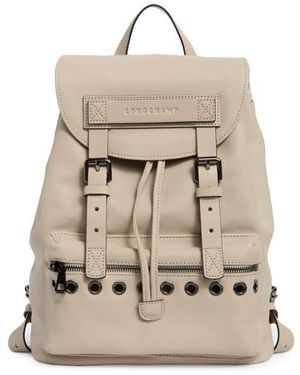 Longchamp 3D Small Grommet Stud Leather Backpack - Natural