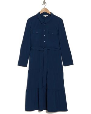 Lucky Brand Tie-Waist Shirtdress - Blue